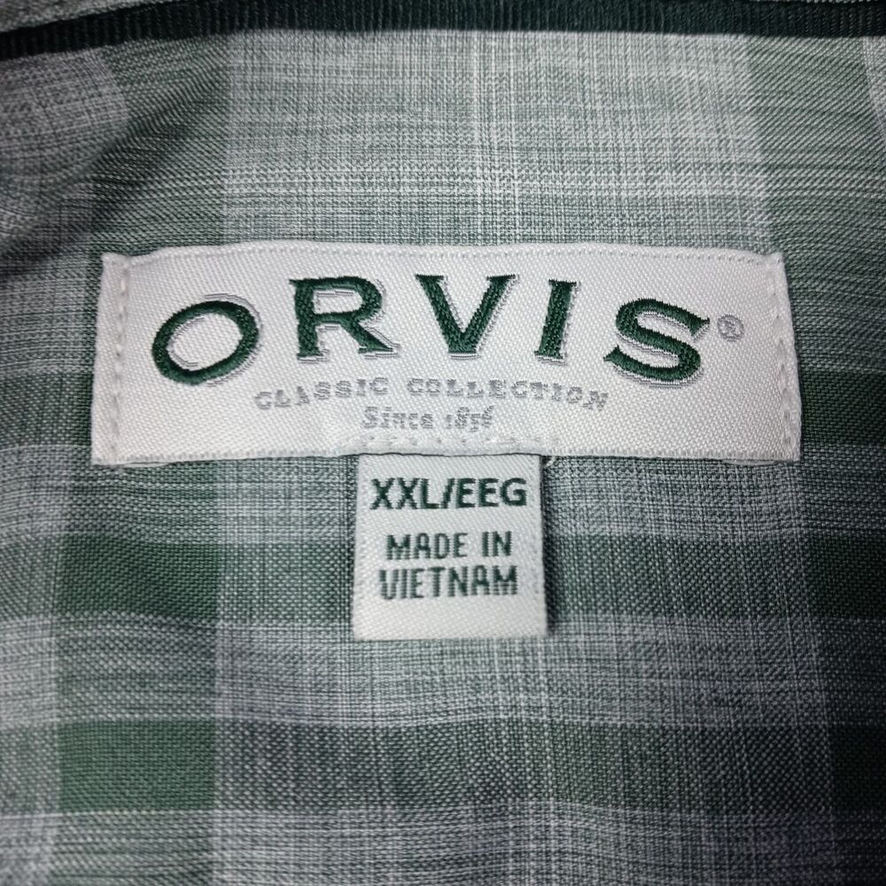 ORVIS Button Up Shirt Short Sleeve Plaid Men's Size 2XL Casual - Picture 10 of 10